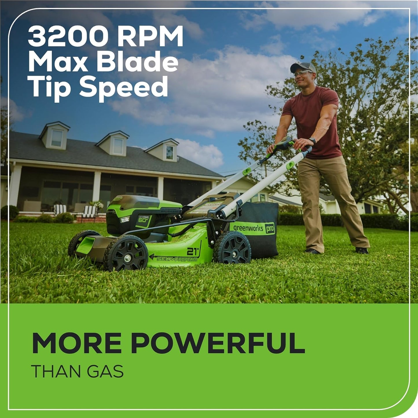 60V 21” Cordless (Self-Propelled) Lawn Mower , 2 x 4.0Ah Batteries and Dual Port Rapid Charger