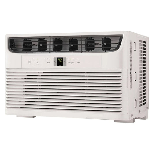 8,000 BTU Window Air Conditioner with WiFi & Remote, Multi-Speed, Eco Mode, White