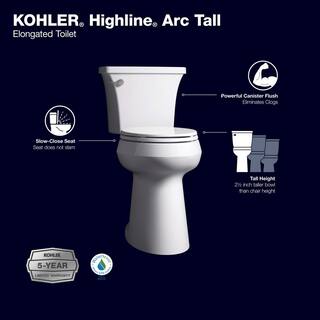 Extra Tall Highline Arc Complete Solution 2-piece 1.28 GPF Single Flush Elongated Toilet in White (Seat Included) 78305-0