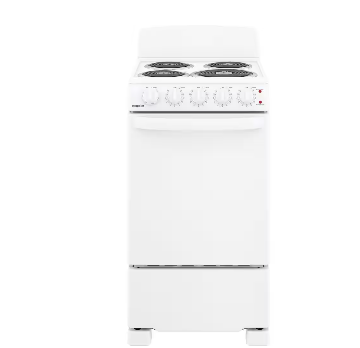 20 in. 4 Burner Element Free-Standing Electric Range in White