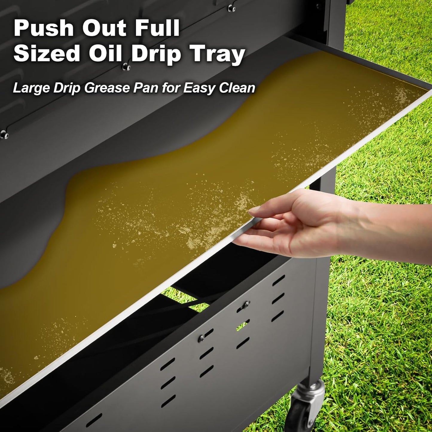 Upgraded 4 Burner BBQ Propane Gas Grill with Cast Iron Grates & Side Stove, 44,000 BTU Stainless Steel Burner Barbecue Grill for Patio, Camping, Outdoor Cooking MELLCOM