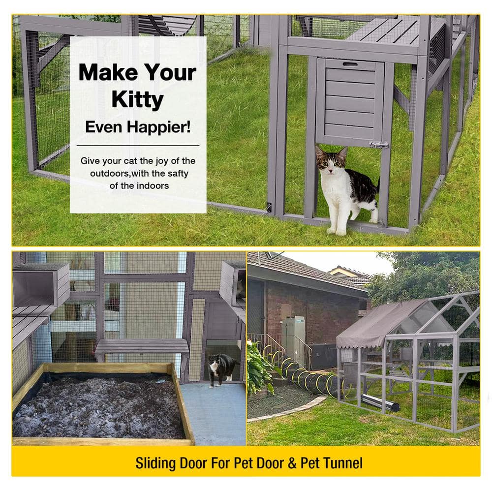 aivituvin Outdoor Cat Run : Large Cat Enclosure