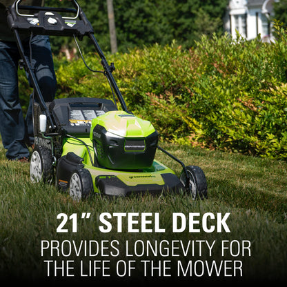 80V Cordless 21′′ Self-Propelled Brushless Lawn Mower | Greenworks
