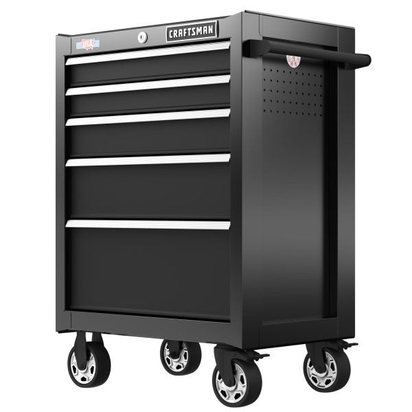2000 Series 26.5-in W x 37.5-in H 5-Drawer Steel Rolling Tool Cabinet (Black)