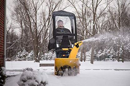 Deluxe Universal Snow Thrower Cab, Black – Fits Most Two & Three-Stage Snow Blowers, Includes Storage Pouch & Reflective Fabric