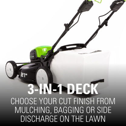 80V Cordless 21′′ Self-Propelled Brushless Lawn Mower | Greenworks