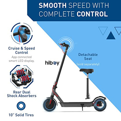 Hiboy S2 Pro Folding Electric Scooter, 500W Motor, 10" Solid Tires