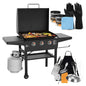 Griddle 2080 with Hood XL Griddle Original 3-Burner Outdoor Flat Top Grill,Griddle Accessories, Seasoning, and Wholesalehome Gloves and Cloth
