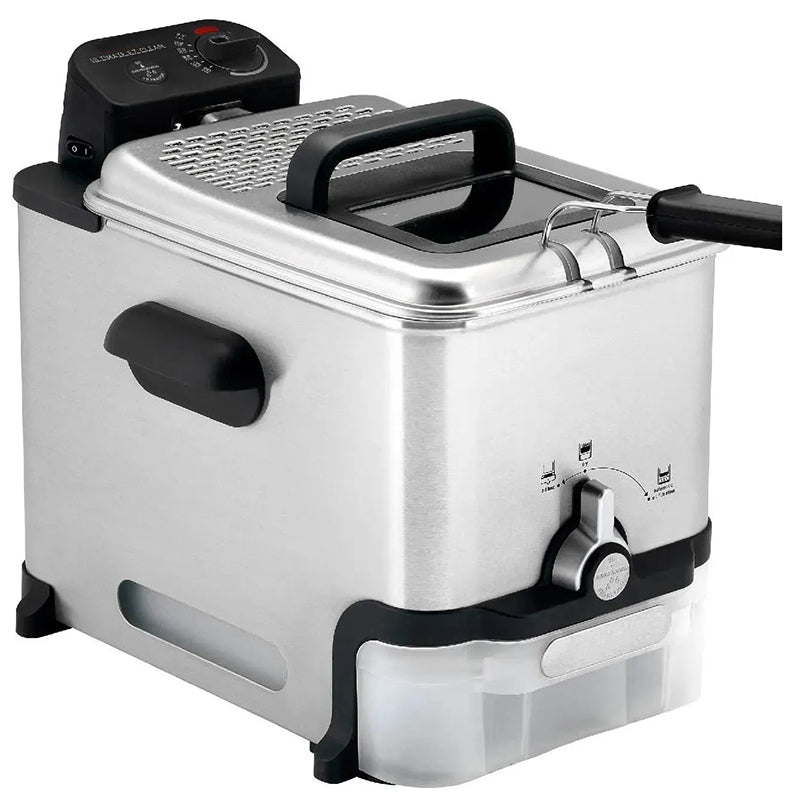 3.5L Stainless Steel Deep Fryer with Basket 1700W Oil Filtration Temp Control