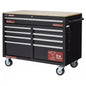 46 in. W x 24 in. D 9-Drawer Gloss Black Deep Tool Chest Mobile Workbench