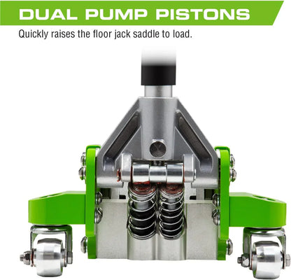 Tools 3-Ton Quick Rise Aluminum Floor Jack with Dual Pump Pistons & Reinforced Lifting Arm (A20018_A20019)