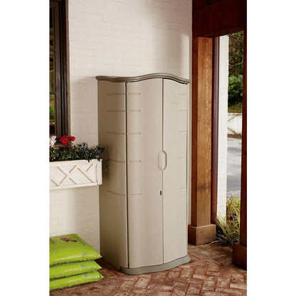 Rubbermaid Vertical Resin Weather Resistant Outdoor Storage Shed