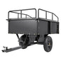 Heavy Duty ATV Trailer Steel Dump Cart, 750-Pound 15 Cubic Feet, Garden Utility Trailer with Removable Sides for Riding L
