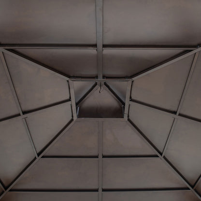 10 ft. x 10 ft. Cedar Framed Gazebo with Steel 2-Tier Hip Roof Hardtop