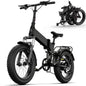 Electric Bike, 4.0 Fat Tire Foldable Ebike, 48V 13Ah Battery, 750W Electric Commuter Bicycle with LCD, 20" One-Step Folding Electric City Bike for Men Women, Black
