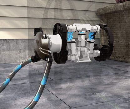 Suncast Aquawinder 125 Wicker Garden Hose Reel Lightweight Portable Hands Free Water Powered Retractable Hose Reel Java