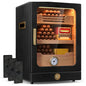 Cigar Humidor with Spanish Cedar Wood Shelves Hygrometer 3 Humidifiers and Cigar Accessories Drawer