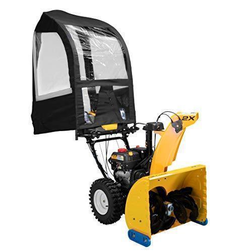 Deluxe Universal Snow Thrower Cab, Black – Fits Most Two & Three-Stage Snow Blowers, Includes Storage Pouch & Reflective Fabric