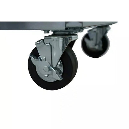 72 in 18-Drawer 24 in. D Mobile Workbench with Solid Wood Top Stainless Steel