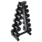 Fitness Heavy-Duty Rubber Dumbbell Weight Set with Rack, 210 lbs (5-30 lbs)