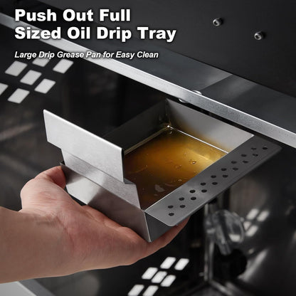 Upgraded 4 Burner BBQ Propane Gas Grill with Cast Iron Grates & Side Stove, 44,000 BTU Stainless Steel Burner Barbecue Grill for Patio, Camping, Outdoor Cooking MELLCOM