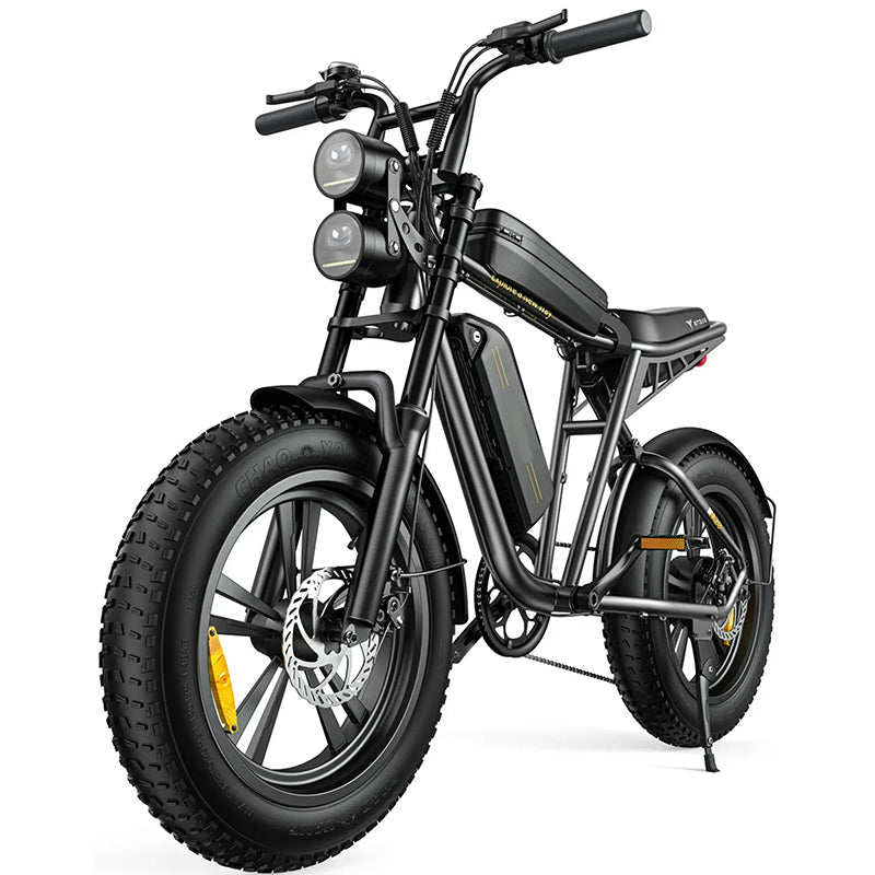 1000W Electric Bike for Adults, Retro-Style, 28mph, 94 Miles Range, 20′′x4.0′′ Fat Tires, Full Suspension, UL Certified
