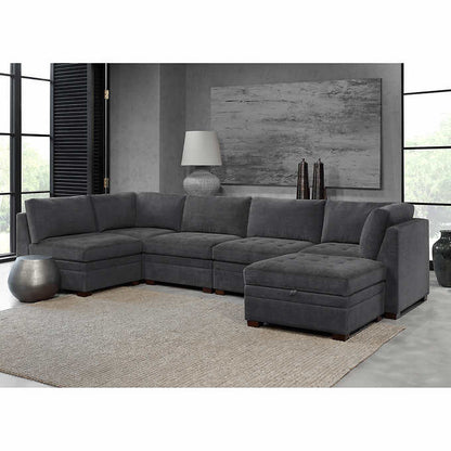 Thomasville Tisdale Fabric Sectional with Storage Ottoman